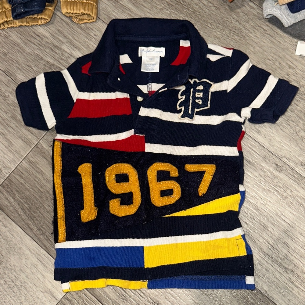 Ralph Lauren Kids Polo with Bold Stripes and 1967 Patch
